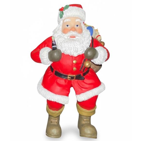 Vintage 1998 Coca-Cola Santa Christmas Stocking Holder Boxed - Picture 1 of 9